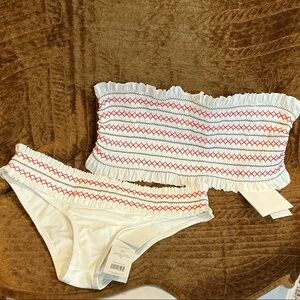 *NWT* Tory Burch Costa Ruffle Bikini Set- New Ivory - Size S/L
